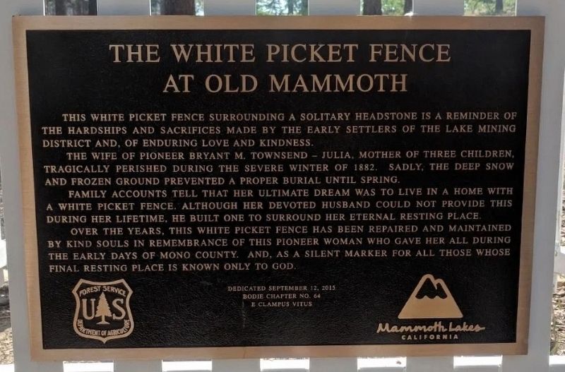 The White Fence at Old Mammoth Marker image. Click for full size.