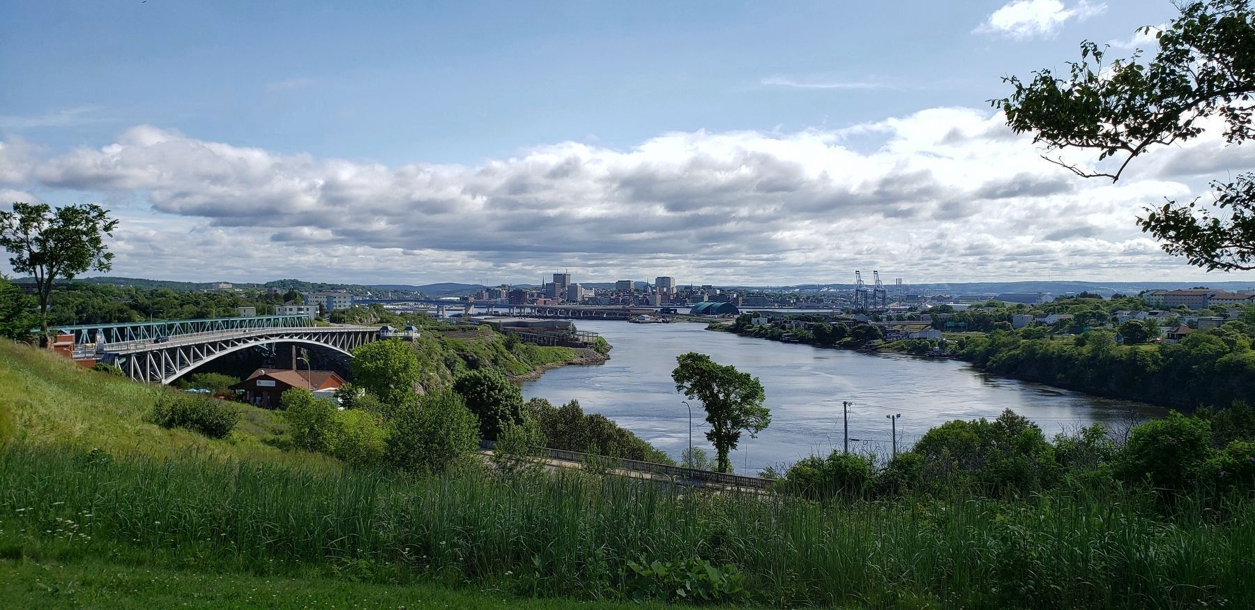 Saint John River and Saint John, New Brunswick (<i>view from near marker</i>) image. Click for full size.
