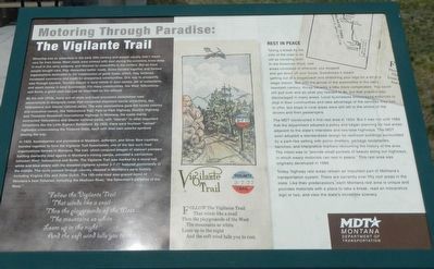 Motoring Through Paradise: The Vigilante Trail Marker image. Click for full size.