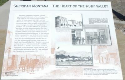 Sheridan Montana - The Heart of the Ruby Valley Marker image. Click for full size.