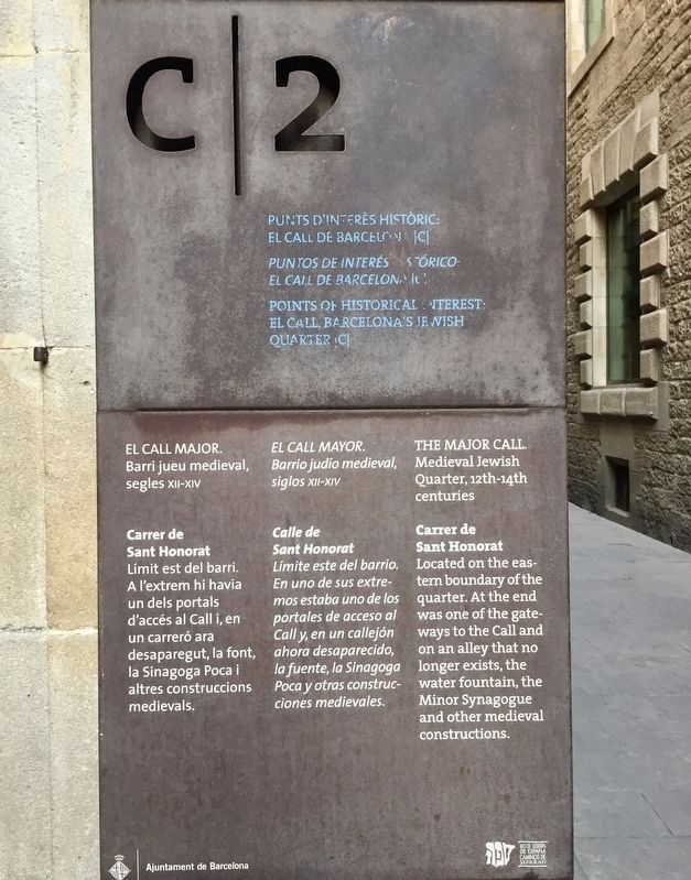 El Call: Carrer de Sant Honorat Marker. Click for full size. El Call: Carrer de Sant Honorat Marker image. Click for full size.