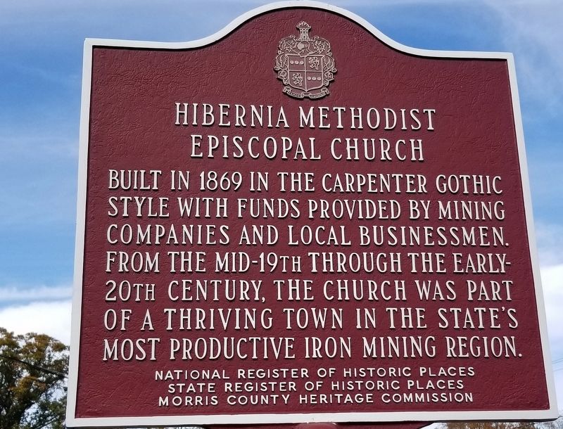 Hibernia Methodist Episcopal Church Marker image. Click for full size.