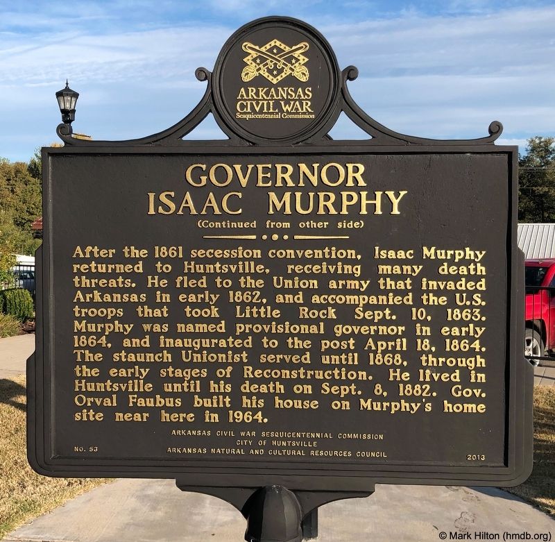 Governor Isaac Murphy Marker image. Click for full size.