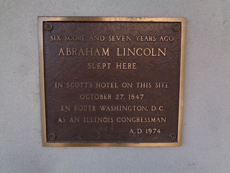 Abraham Lincoln Slept Here Marker image. Click for full size.