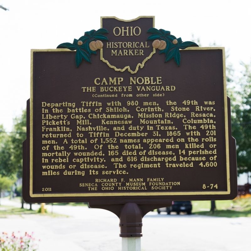 Camp Noble Marker, side two image. Click for full size.