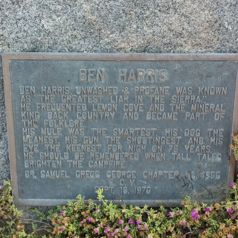 Ben Harris Marker. Click for more information. Ben Harris Marker image. Click for more information.