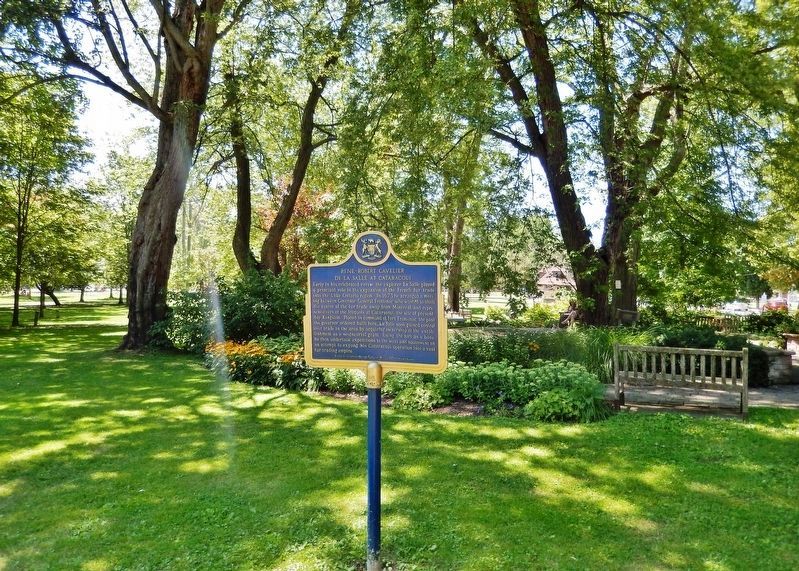 Ren-Robert Cavelier Marker<br>(<i>wide view  City Park in background</i>) image. Click for full size.