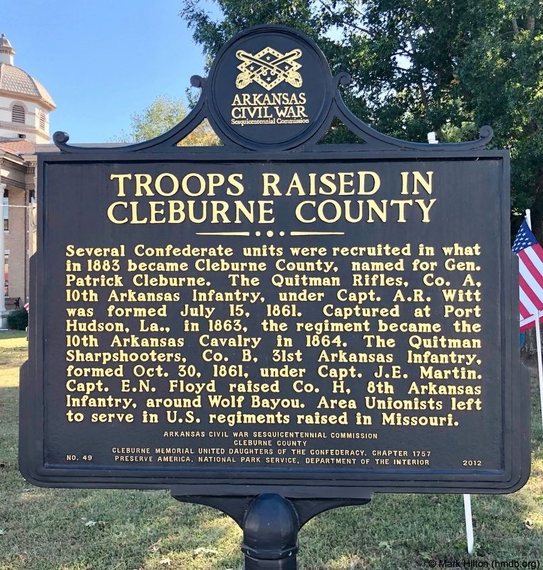Troops Raised in Cleburne County Marker. Click for full size. Troops Raised in Cleburne County Marker image. Click for full size.