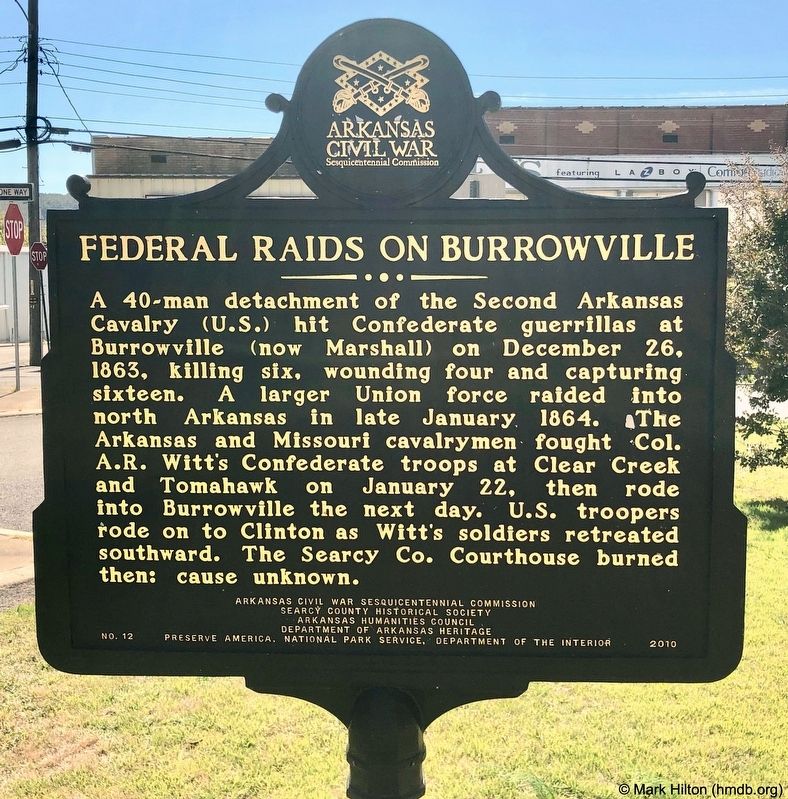 Federal Raids on Burrowville Marker. Click for full size. Federal Raids on Burrowville Marker image. Click for full size.
