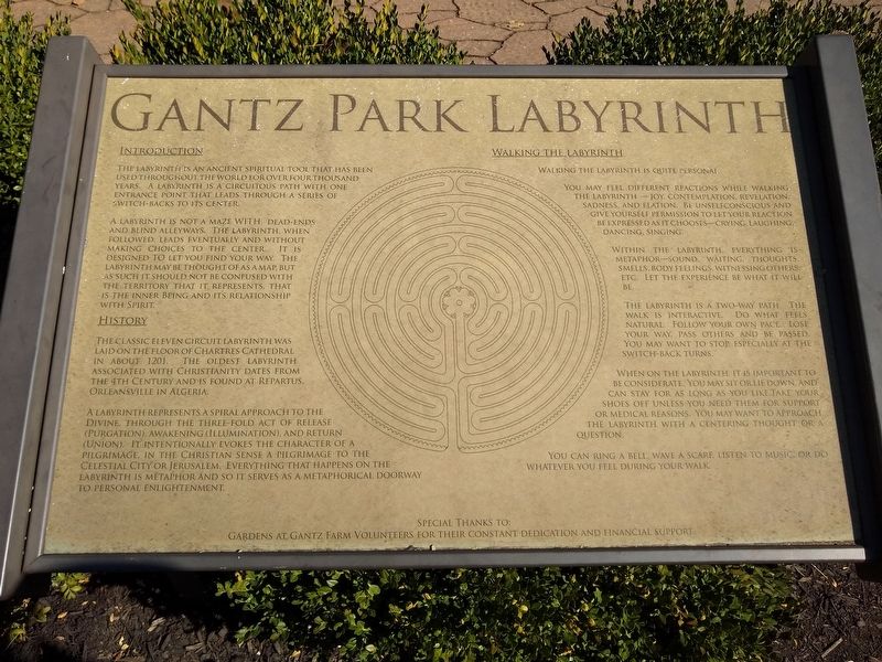 Gantz Park Labyrinth Marker image. Click for full size.