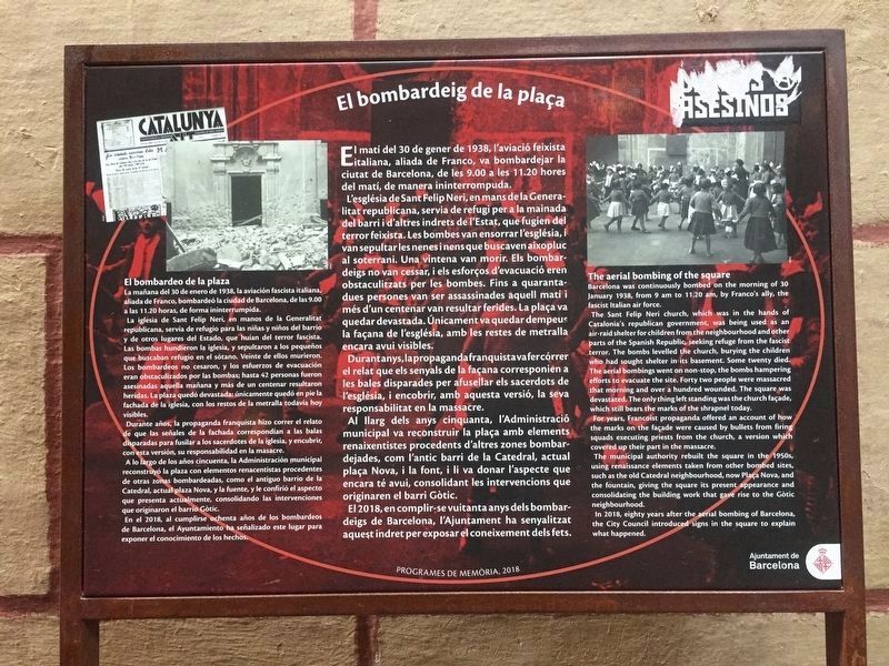 The Aerial Bombing of the Plaza Marker image. Click for full size.