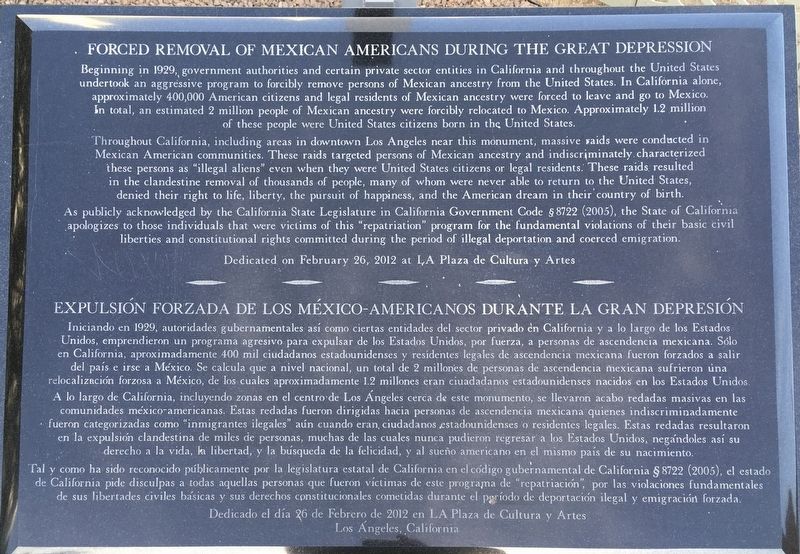 Forced Removal of Mexican Americans Marker image. Click for full size.