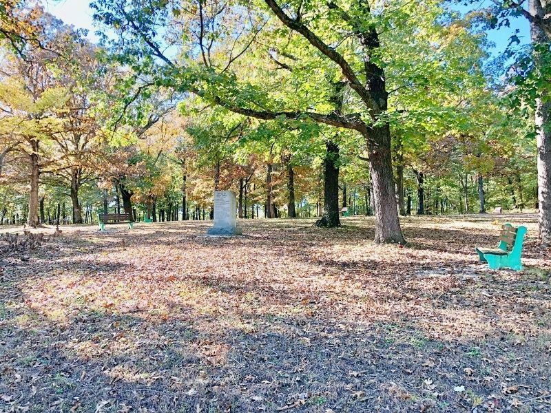 Confederate Soldiers Marker in the Cabin Creek Battlefield park. Click for full size. Confederate Soldiers Marker in the Cabin Creek Battlefield park image. Click for full size.