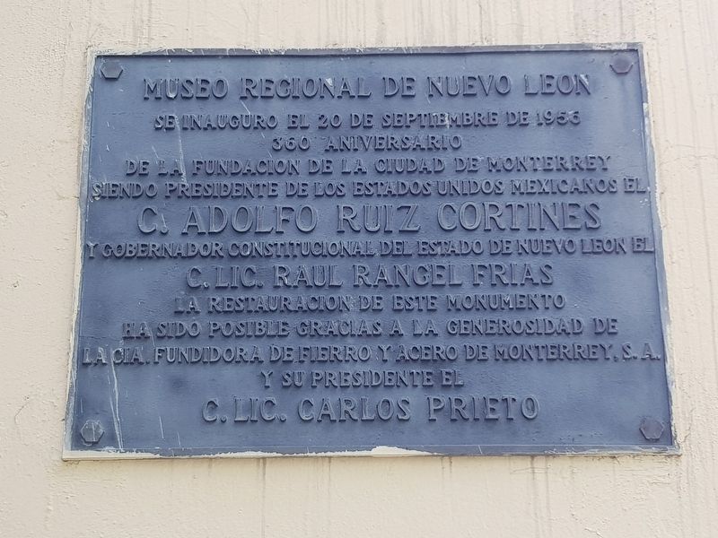 An additional marker on the 1956 restoration of the Bishop's Palace. Click for full size. An additional marker on the 1956 restoration of the Bishop's Palace image. Click for full size.