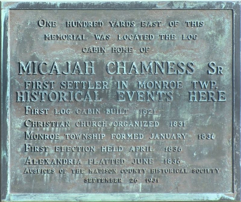 Micajah Chamness Sr Marker image. Click for full size.