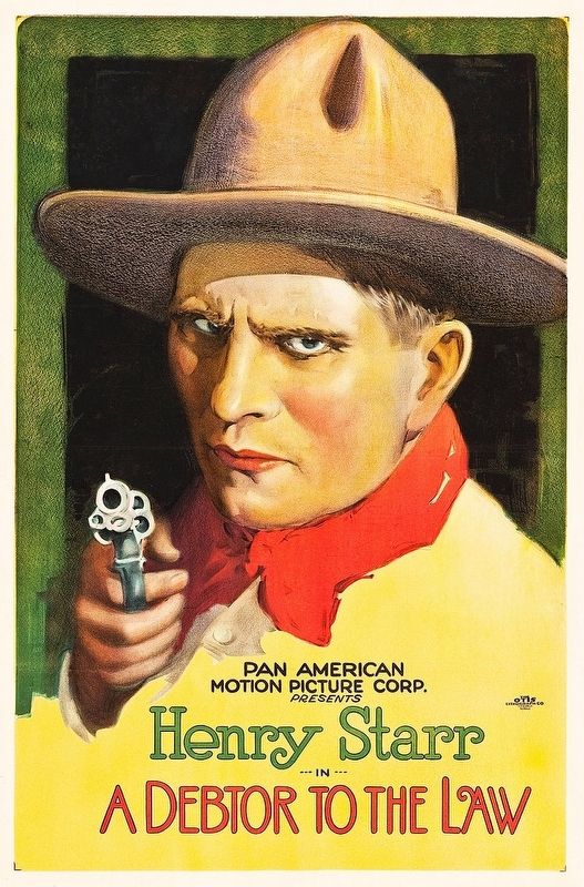 Playbill for movie, showing Henry Starr likeness. image. Click for full size.