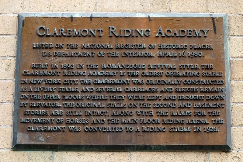 Claremont Riding Academy Marker image. Click for full size.