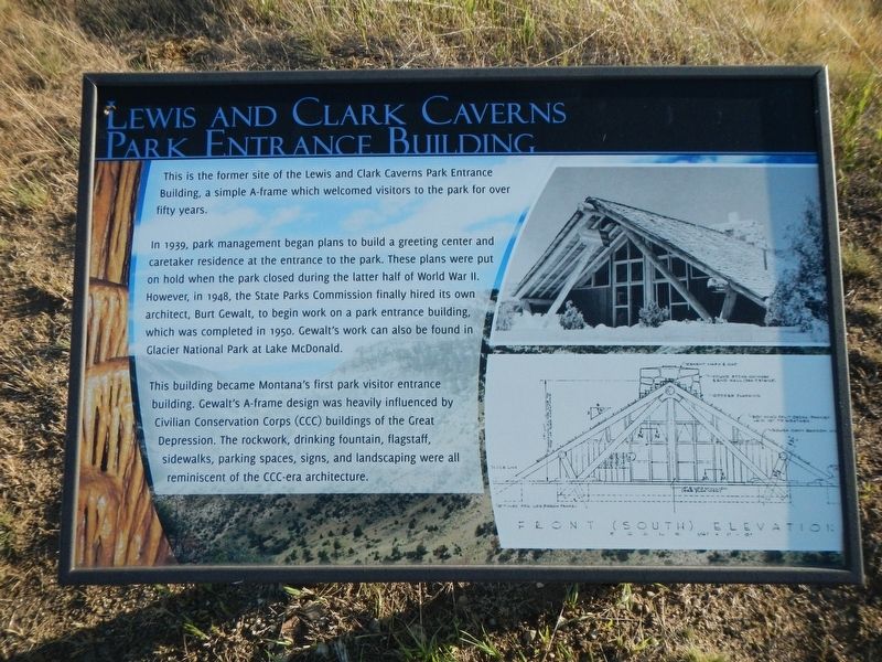 Lewis and Clark Caverns Entrance Building Marker image. Click for full size.