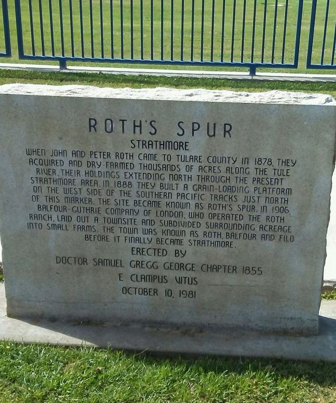 Roth's Spur Marker image. Click for full size.