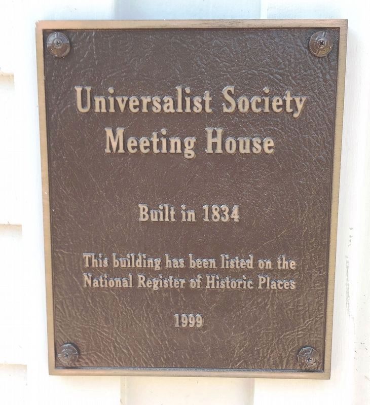 Universalist Society Meeting House Marker image. Click for full size.