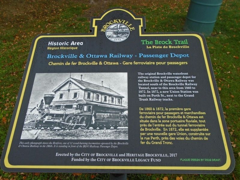 Brockville & Ottawa Railway - Passenger Depot Marker image. Click for full size.