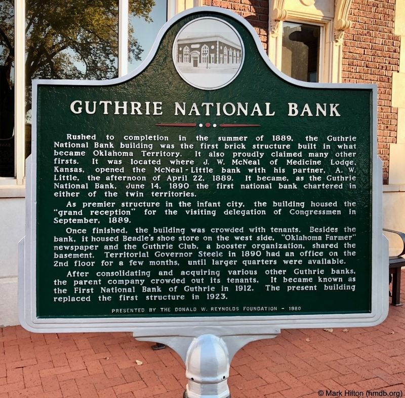 Guthrie National Bank Marker image. Click for full size.