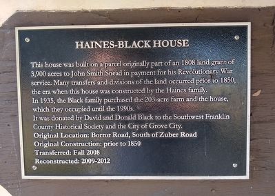 Haines-Black House Marker image. Click for full size.