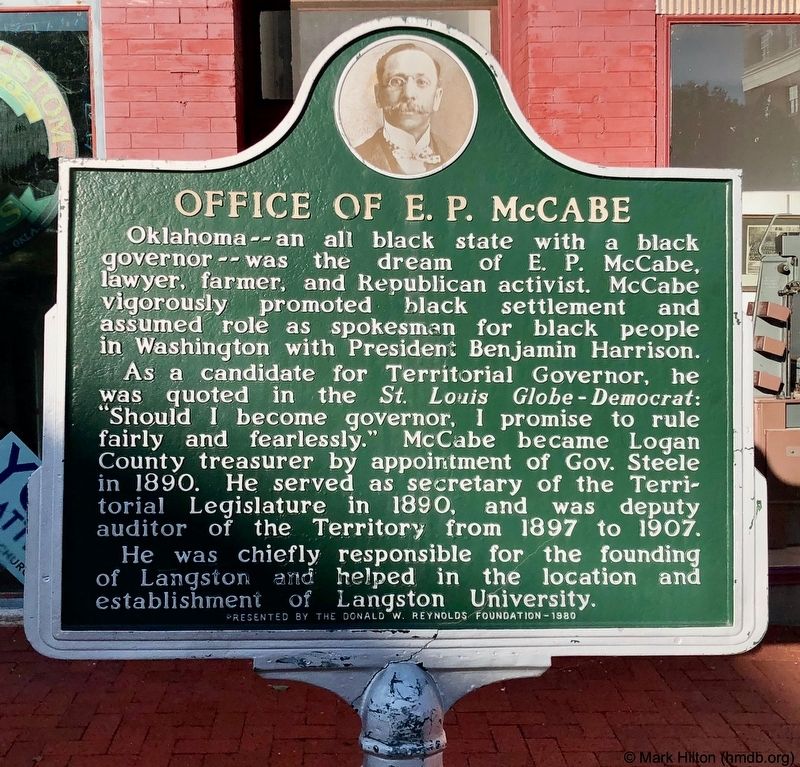 Office of E.P. McCabe Marker image. Click for full size.