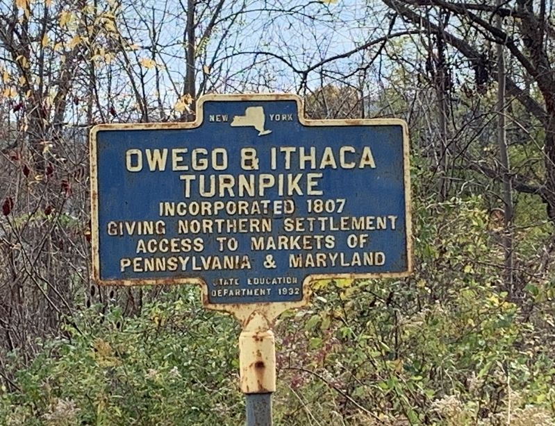 Owego & Ithaca Turnpike Marker image. Click for full size.