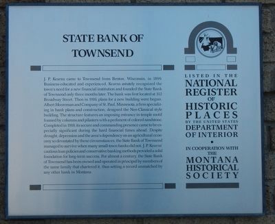 State Bank of Townsend Marker image. Click for full size.