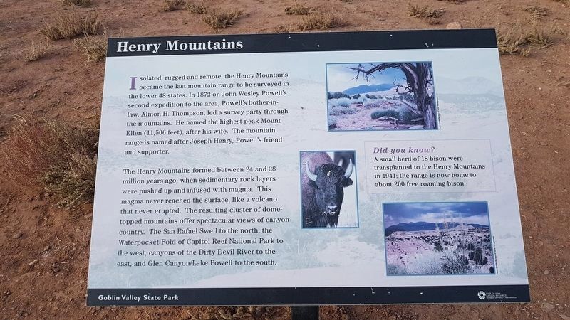 Henry Mountains Marker image. Click for full size.