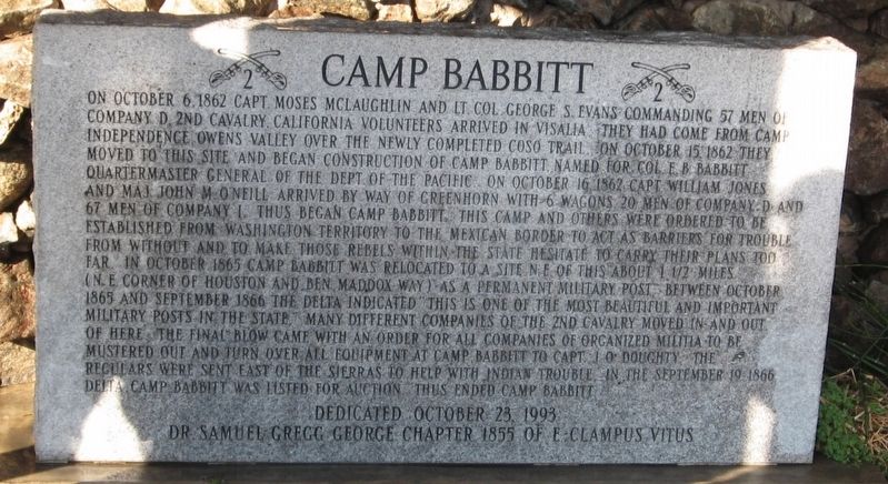 Camp Babbitt Marker image. Click for full size.