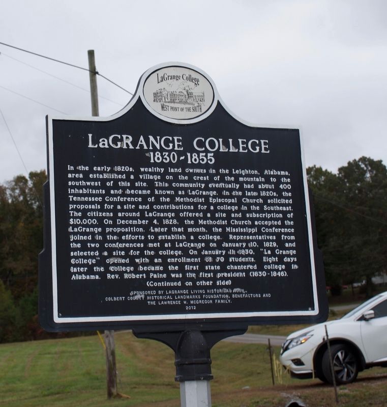 LaGrange College 1830-1855 "West Point of the South" image. Click for full size.