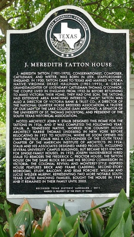 J. Meredith Tatton House Marker image. Click for full size.