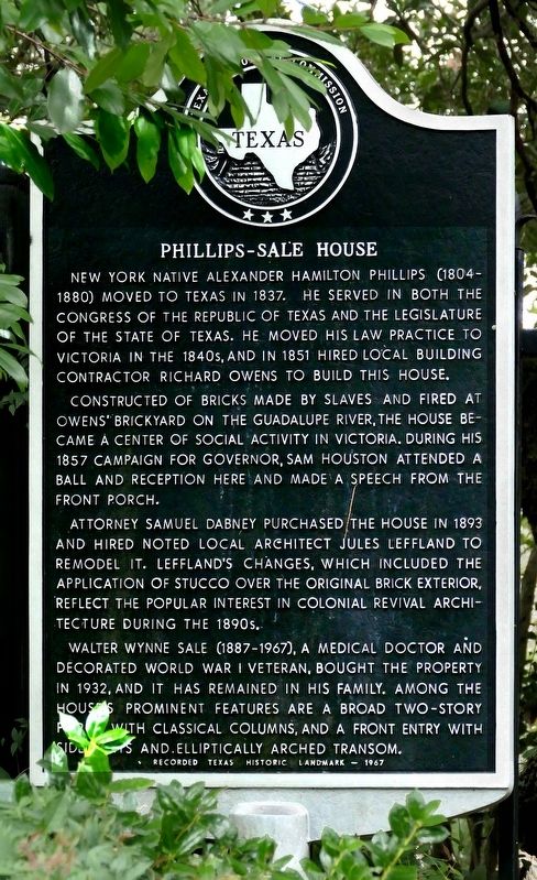 Phillips-Sale House Marker image. Click for full size.