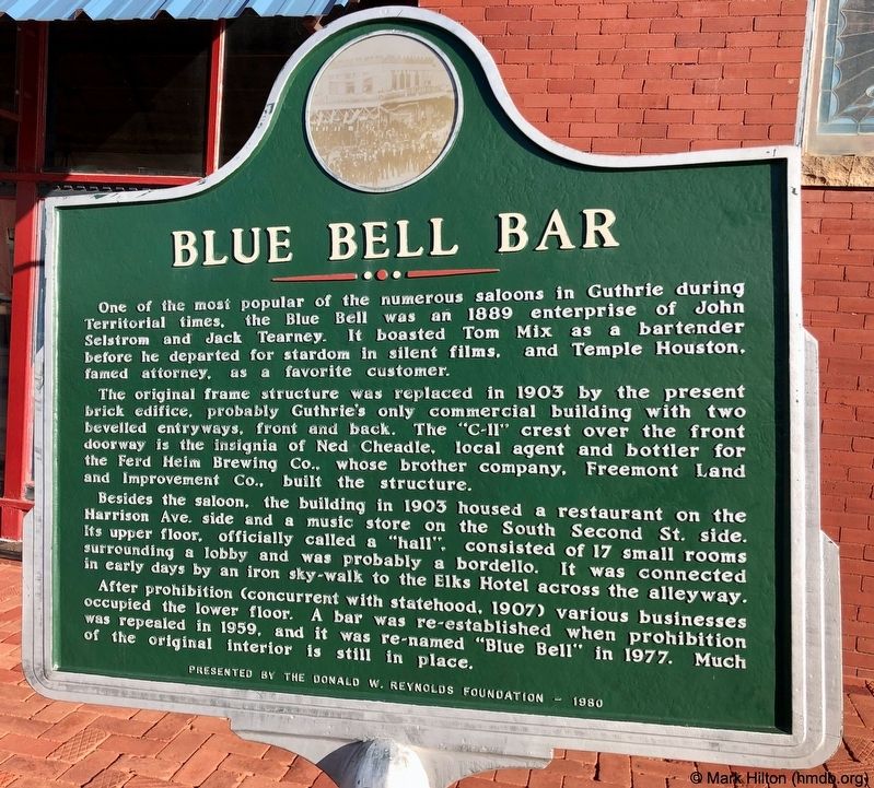 Blue Bell Bar Marker. Click for full size. Blue Bell Bar Marker image. Click for full size.