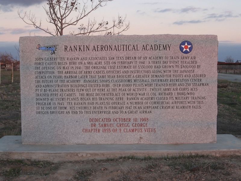 Rankin Aeronautical Academy Marker image. Click for full size.