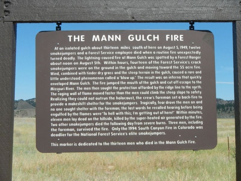The Mann Gulch Fire Marker image. Click for full size.