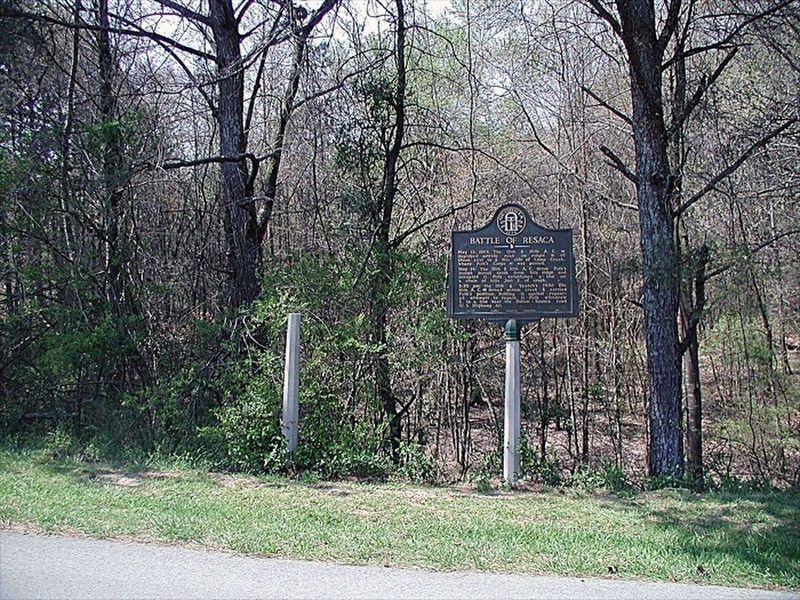 Polk's Line Withdrawn to Resaca Marker. Click for full size. Polk's Line Withdrawn to Resaca Marker image. Click for full size.