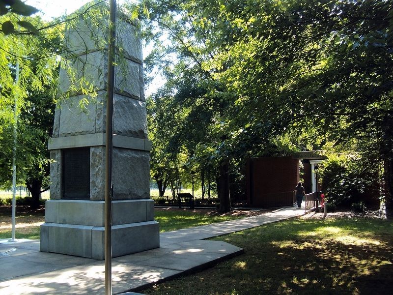 Trail of Tears Marker and Cherokee Indian Memorial image. Click for full size.