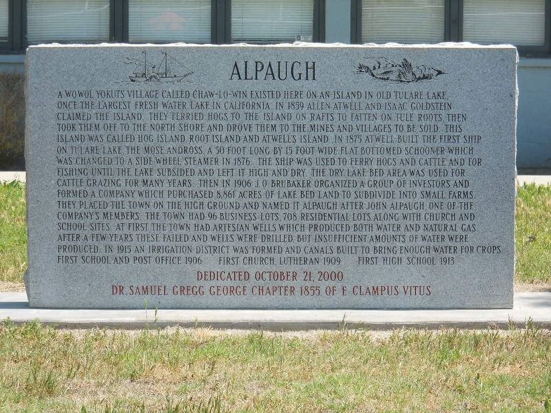 Alpaugh Marker image. Click for full size.