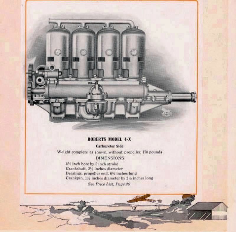 Roberts Aviation Motors Model 4-X Motor image. Click for full size.