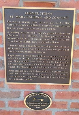 Former Site of St. Mary's School and Convent Marker image. Click for full size.
