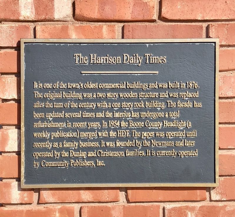 The Harrison Daily Times Marker. Click for full size. The Harrison Daily Times Marker image. Click for full size.