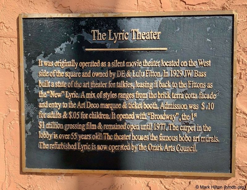 The Lyric Theater Marker image. Click for full size.