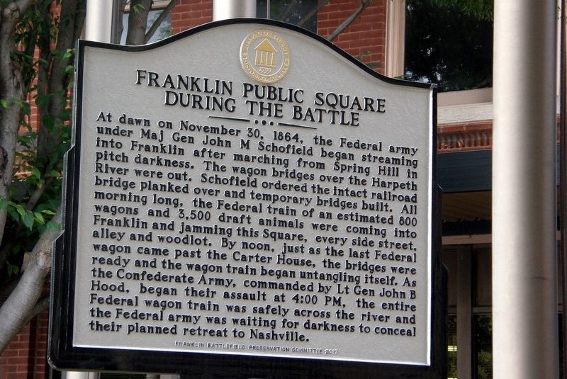 Franklin Public Square During The Battle Marker image. Click for full size.