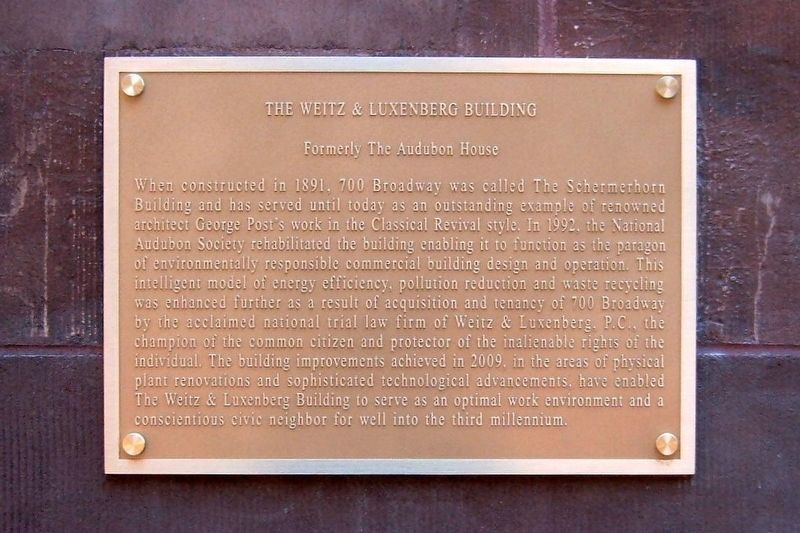 The Weitz & Luxenberg Building Marker image. Click for full size.
