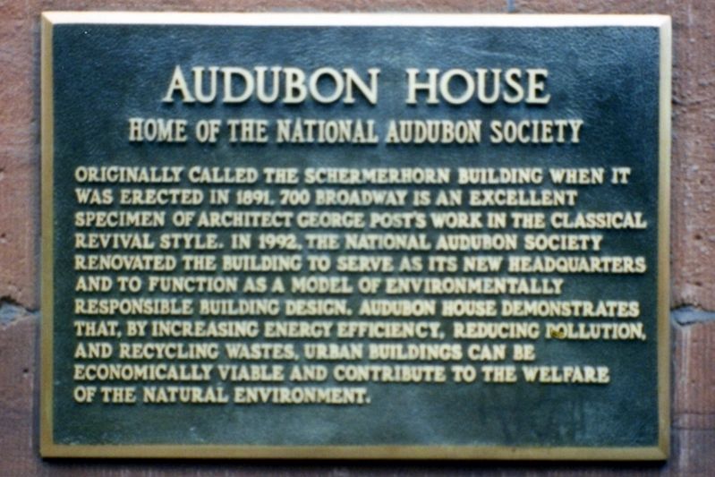 The original Audubon House marker, 2000 image. Click for full size.