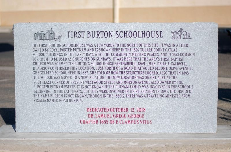First Burton Schoolhouse Marker image. Click for full size.