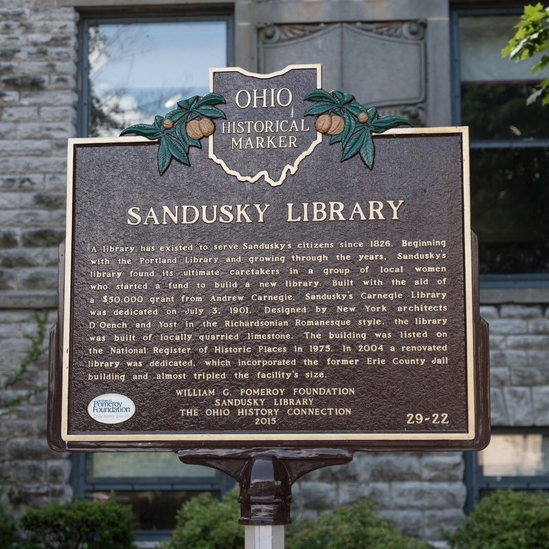 Sandusky Library side of marker image. Click for full size.